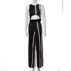 Baja East Stripped Black and White Jumpsuit